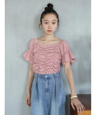 earth music&ecology カットシャーリングプルオーバー Pink