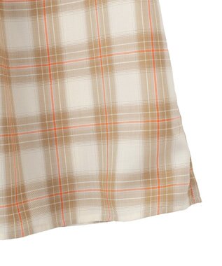 Green Parks イージーケアチェックボリュームスカート Beige