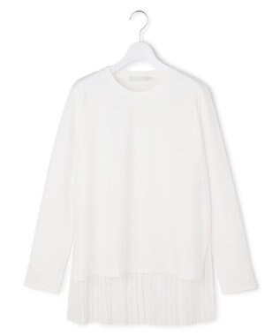 ICB L シフォンプリーツコンビ カットソー オフホワイト