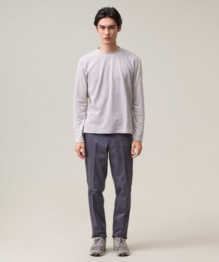 J.PRESS MEN オンでもオフでも品よく快適に【UVカット / 接触冷感 / 吸水速乾】【J.PRESS PREMIUM JERSEY】無地 ロングスリーブTシャツ ライトグレー系