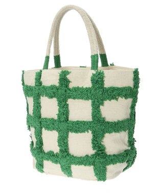 Green Parks ・タフトチェックトートバッグ Green