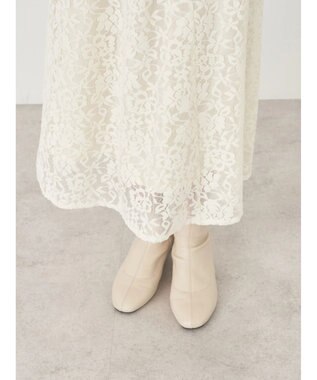 earth music&ecology モールレーススカート Ivory