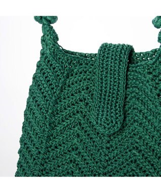 UNBILLION カシュカシュ cachecache / 山波編みトート カゴバッグ グリーン