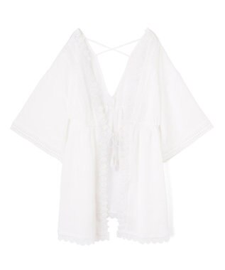 San-ai Resort（三愛水着楽園） 楊柳×レース　羽織り　F【San-ai Resort（サンアイリゾート）】
