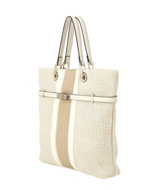 YECCA VECCA 【A4対応】2wayライントートバッグ Ivory