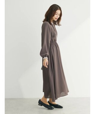 Green Parks ・ＥＬＥＮＣＡＲＥ　ＤＵＥ　バイカラーピンタックワンピ Charcoal Gray