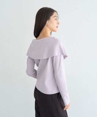 YECCA VECCA 2wayオフショルカラーカーディガン Lavender