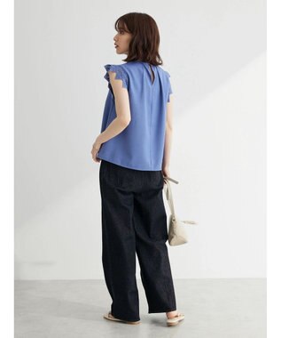 Green Parks ・ＥＬＥＮＣＡＲＥ　ＤＵＥ　リネンライクレースブラウス Blue