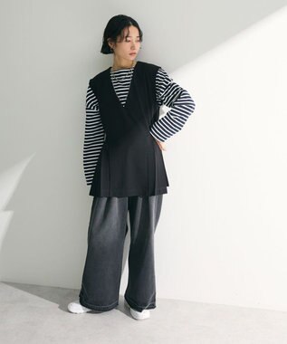 Green Parks ・Ｐｅｔｉｔ　Ｆｌｅｕｒ　サイドプリーツベスト Black