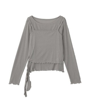 earth music&ecology 【SET2点】ツイストキャミレイヤードカットソー Gray