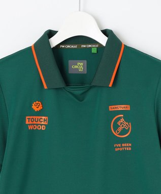 PW CIRCULUS 【WOMEN】【ストレッチ/UVケア】フェイクレイヤード カノコ ポロシャツ ゴルフウェア レディース グリーン系