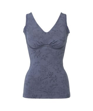 BRADELIS New York 【Yukine inc. 】ゆきねえ365綿混モアらくフルカップブラキャミ23 補正下着 締め付けすぎない快適シェイパー フラワーディープブルー