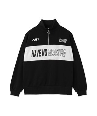 WEGO グラフィックハーフジップビッグスウェット ブラック