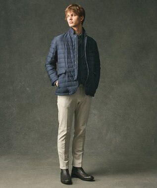 JOSEPH ABBOUD 【軽量/防風/形状記憶】インターレース ダウン ジャケット ブルー系