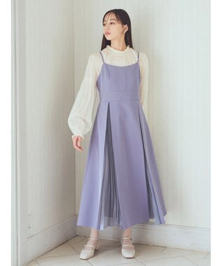 earth music&ecology プリーツジャンドレ Blue