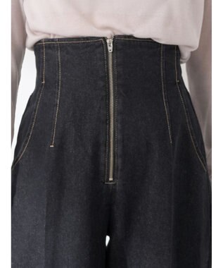 earth music&ecology フロントジップデニムパンツ Black