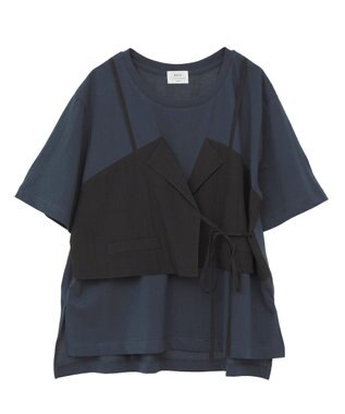 YECCA VECCA ビスチェレイヤード風デザインTee