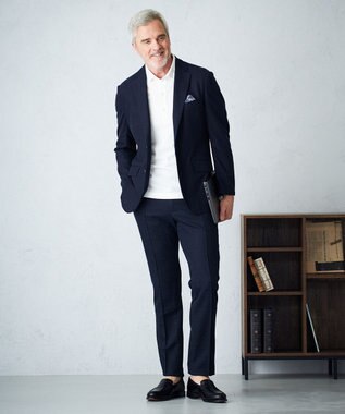 JOSEPH ABBOUD 【キングサイズ・JAPAN FABRIC】ジャージー ジャケット ネイビー系