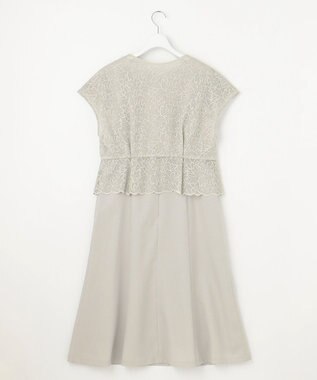 自由区 【カタログ掲載・洗える】レースブラウスコンビ ワンピース サンドベージュ