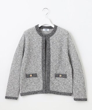 J.PRESS LADIES 【WEB限定カラーあり・洗える】TWEED ニット ジャケット ブラック系5