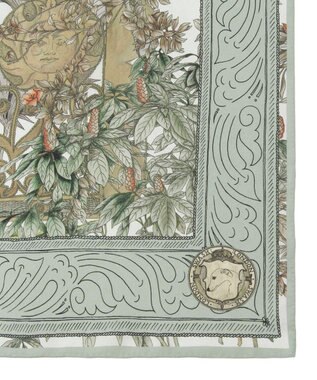 MOONBAT SWASH LONDON(スウォッシュロンドン） シルクツイルスカーフ GATE 68×68cm 日本製 ミントグリーン