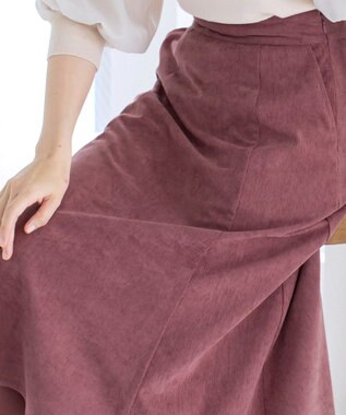 Tiaclasse L 【洗える】大人上品なコーデュロイフレアスカート ピンク