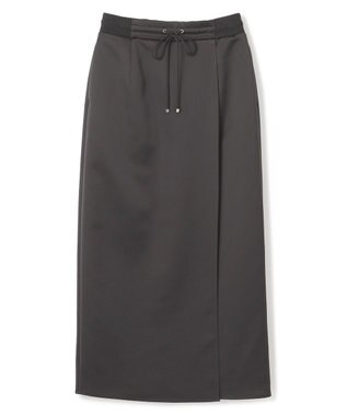 uncrave 【洗濯機洗い可】サテン ドロストスカート（uncrave WHITE） ブラック