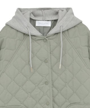 Green Parks ２ＷＡＹニットフードキルティングブルゾン Khaki