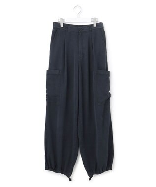 23区 L 【SLOW/一部店舗限定】ガーメントツイル ワイドタック パンツ ネイビー系