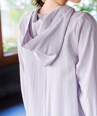 Tiaclasse 【洗える】フード付きフレアチュニック ラベンダー