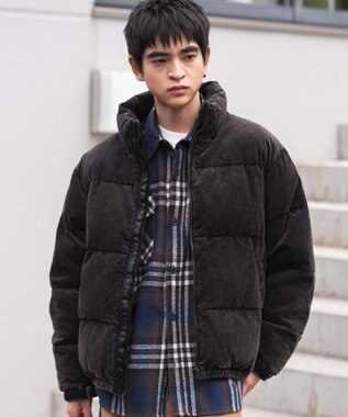 WEGO 【ユニセックス着用ITEM/MLサイズ展開】コーデュロイパファーブルゾン ブラックその他