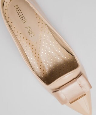 BONTRE 【PRECIEUX JOUET/プレシュウジュエ】ポインテッドリボンパンプス ベージュ