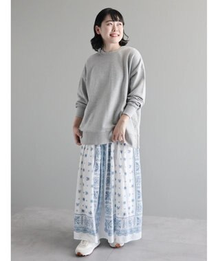 CRAFT STANDARD BOUTIQUE パネル柄マキシギャザースカート Blue