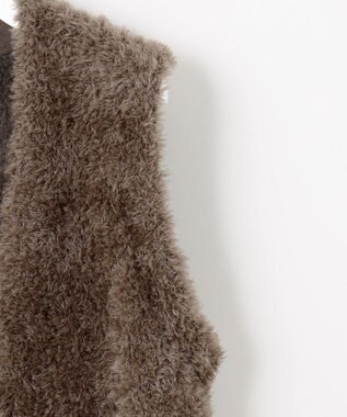 自由区 【カトリエムブーケ】Gilet de fourrure ファージレ モカ