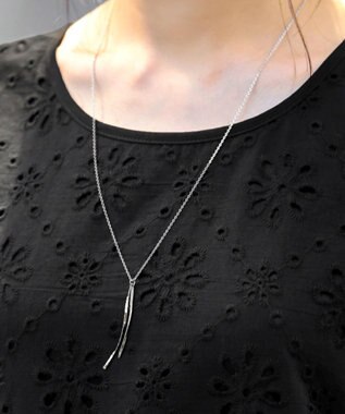 Tiaclasse 【日本製】大人上品なフラットカーブバーネックレス シルバー