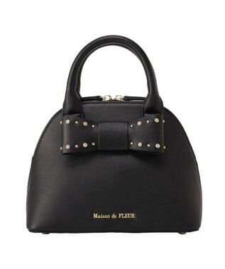 Maison de FLEUR リボンハーフムーン２Ｗａｙバッグ Black