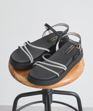 earth music&ecology ＯＲｉｅｎｔａｌ　ＴＲａｆｆｉｃ　ラインストーンサンダル Black