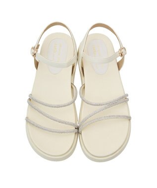 earth music&ecology ＯＲｉｅｎｔａｌ　ＴＲａｆｆｉｃ　ラインストーンサンダル Ivory