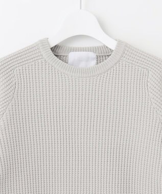 23区GOLF 【23Fondation/WOMEN】ワッフル ニット ライトグレー系