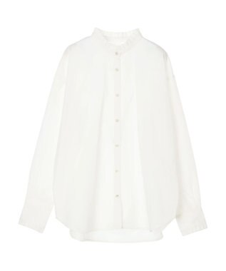 earth music&ecology スタンドフリルシャツ Off White