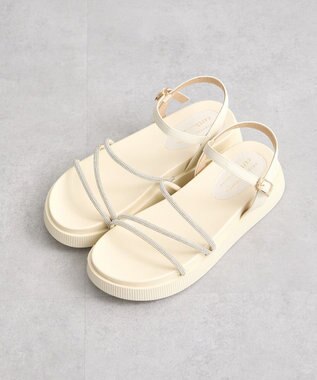 earth music&ecology ＯＲｉｅｎｔａｌ　ＴＲａｆｆｉｃ　ラインストーンサンダル Ivory