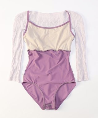 Chacott ７分袖レオタード グレイッシュライラック