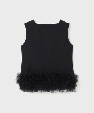 GRACE CONTINENTAL チュールヘムカットトップ ブラック