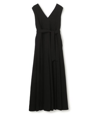 uncrave ウォッシャブルダブルクロス プリーツオールインワン ブラック