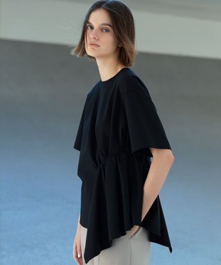 23区 【エステータ/Precious掲載】ライトダブルクロス ワイドパンツ グレージュ