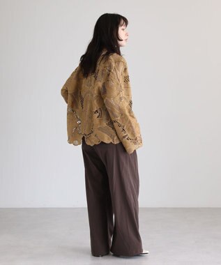 Green Parks ・ＥＬＥＮＣＡＲＥ　ＤＵＥ　レーシーカーディガン Camel