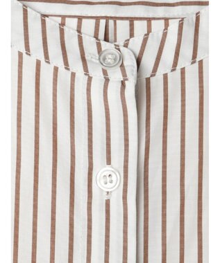 earth music&ecology ボウタイシャツワンピース Stripe Brown