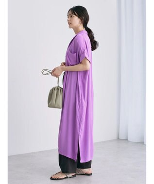 AMERICAN HOLIC 楊柳Ｗポケット開襟ワンピース Pink