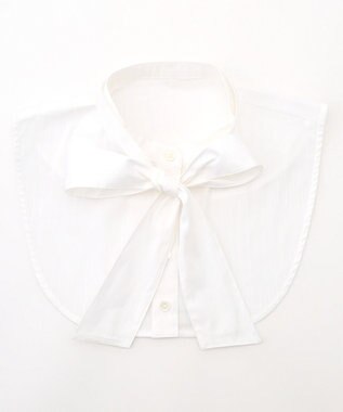 J.PRESS LADIES 【洗える・3way】スタンド リボン デコカラー 付け襟 ホワイト系1