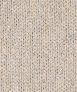 自由区 【洗える】ウールカシミヤブレンドラメスパンコールハイネック ニット ベージュ×ゴールド